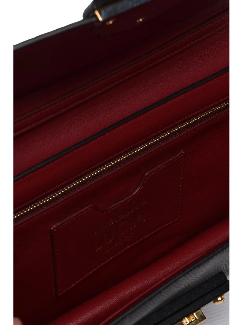 Dolce & Gabbana Textured Leather Crossbody Bag With Interlocking Clasp