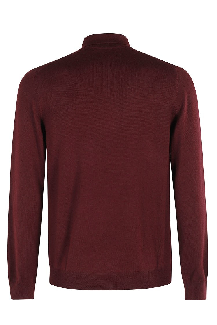 Tagliatore Bordeaux Long-Sleeved Polo Shirt