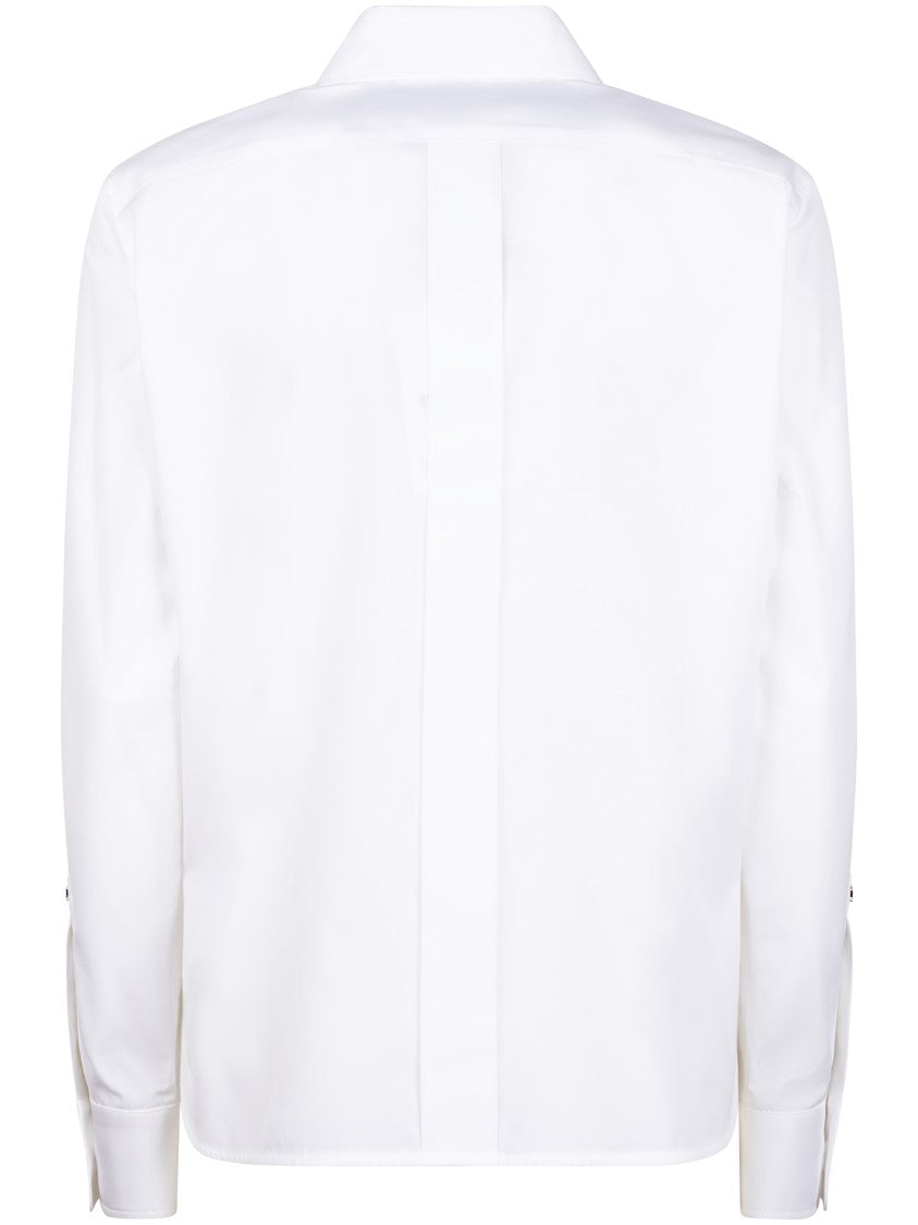 Max Mara Crisp White Shirt With Concealed Button Placket