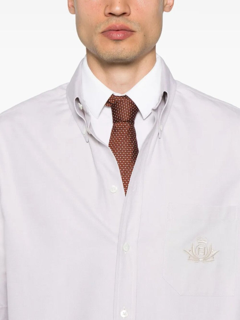 Fendi ` Crest` Embroidered Shirt