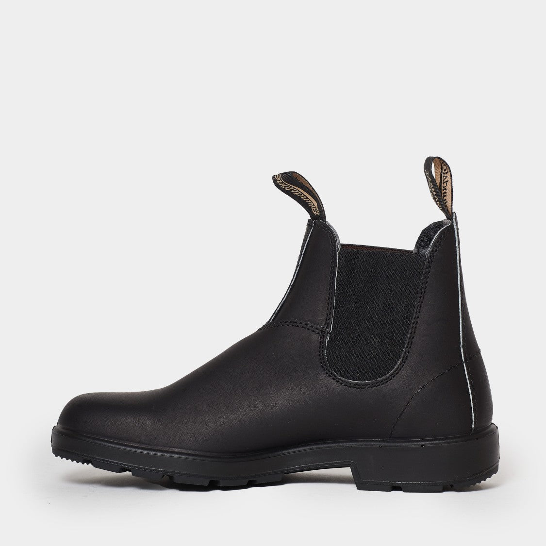 Blundstone Black Leather Ankle Boot With Black Side Elastics