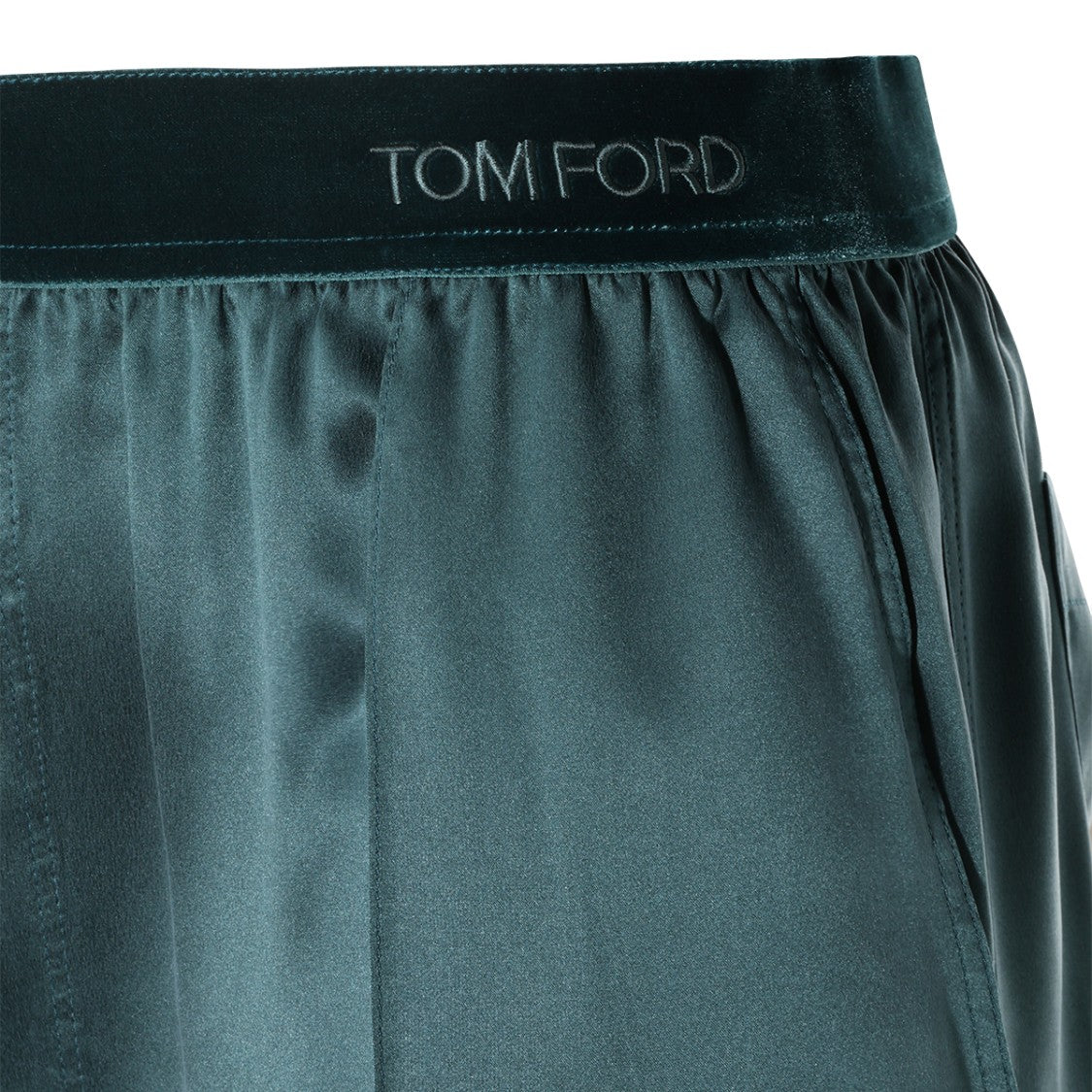 Tom Ford Straight-Leg Trousers With Velvet Textured Waistband