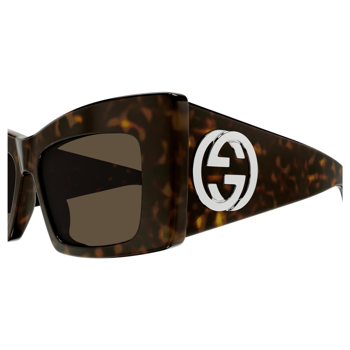 Gucci Gg1842s Oversized Square Tortoiseshell Sunglasses