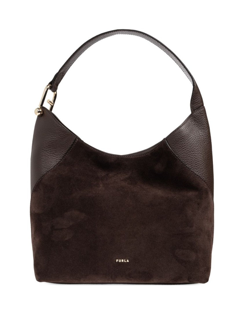 Furla Curved Medium Handbag In Smooth Leather