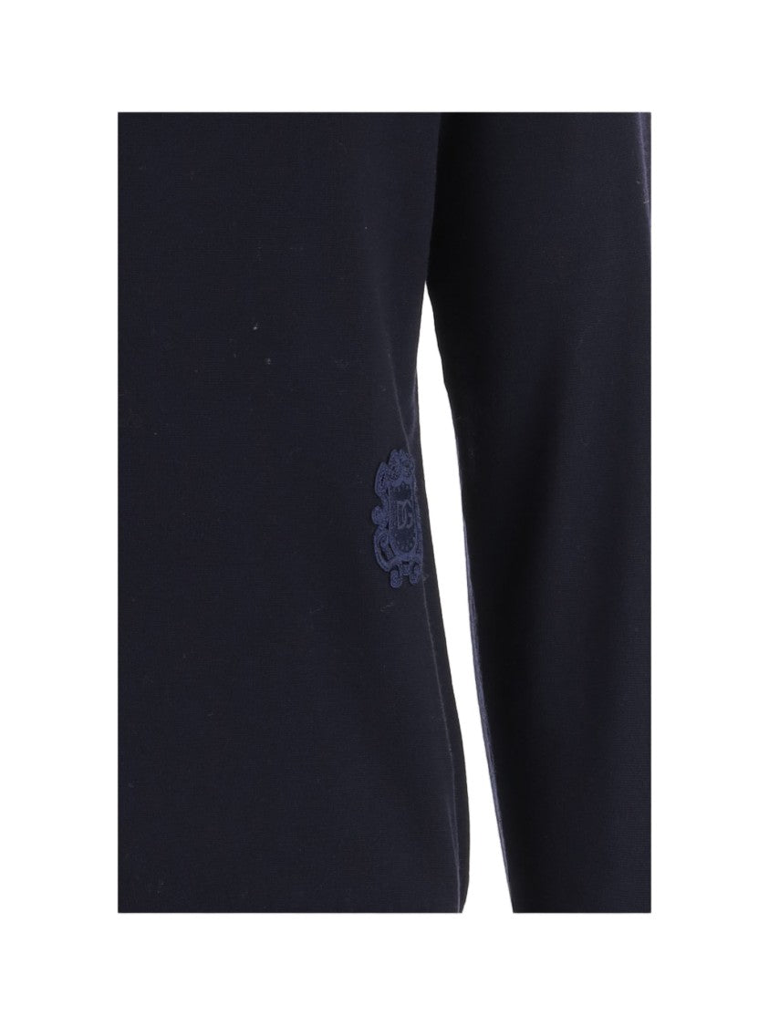 Dolce & Gabbana Navy Logo Virgin Wool Sweater