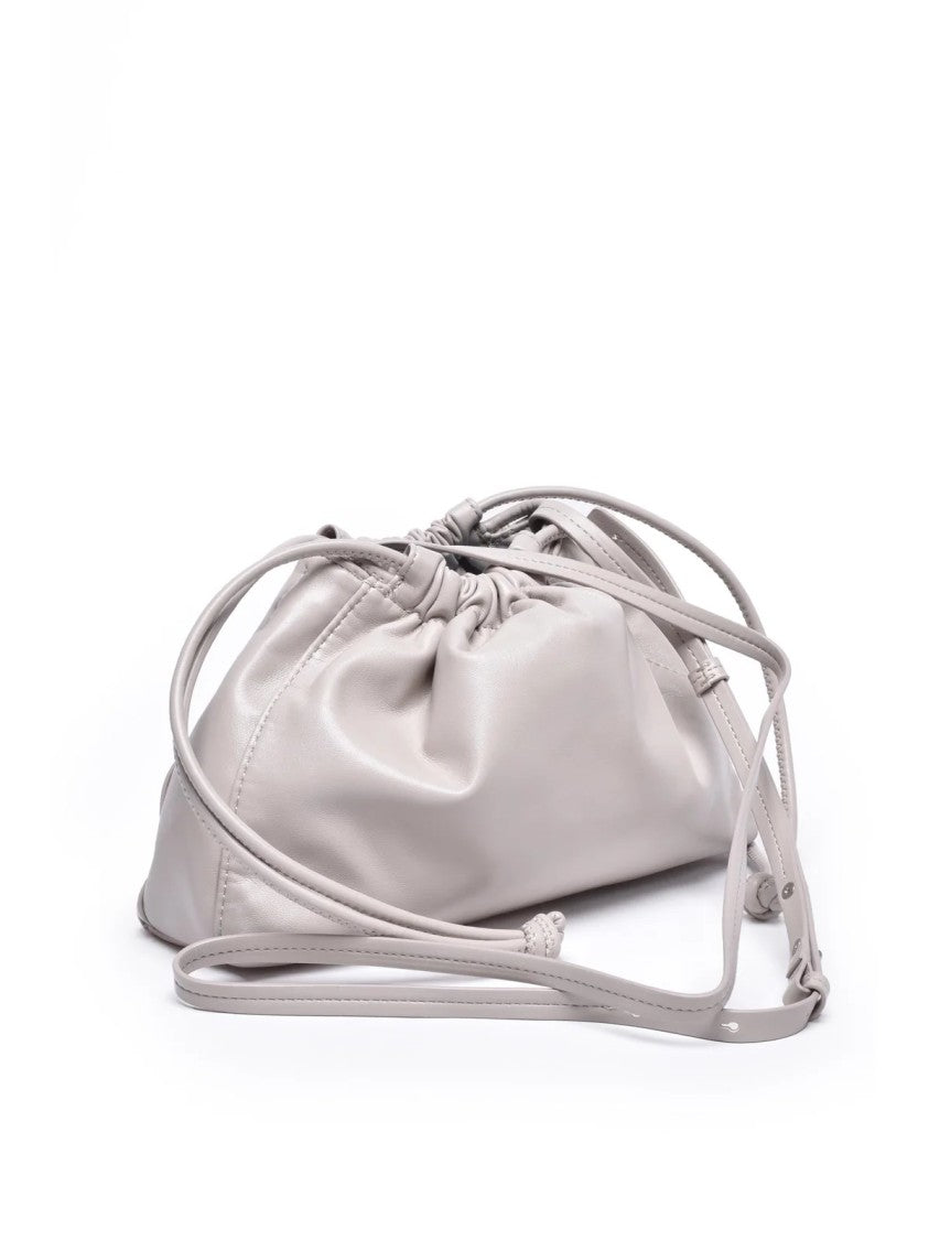 Calvin Klein Jeans Beige Slouchy Drawstring Polyurethane Pouch