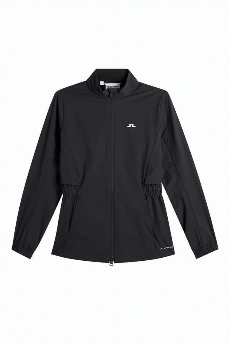 J Lindeberg Minimalist Black Jacket With High Collar
