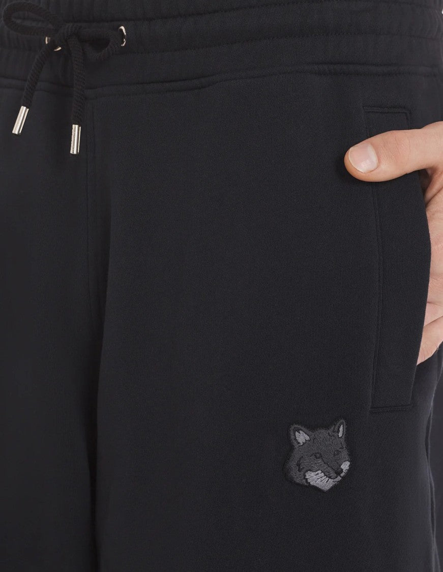 Maison Kitsuné Relaxed Fit Black Shorts With Elastic Waistband And Drawstring