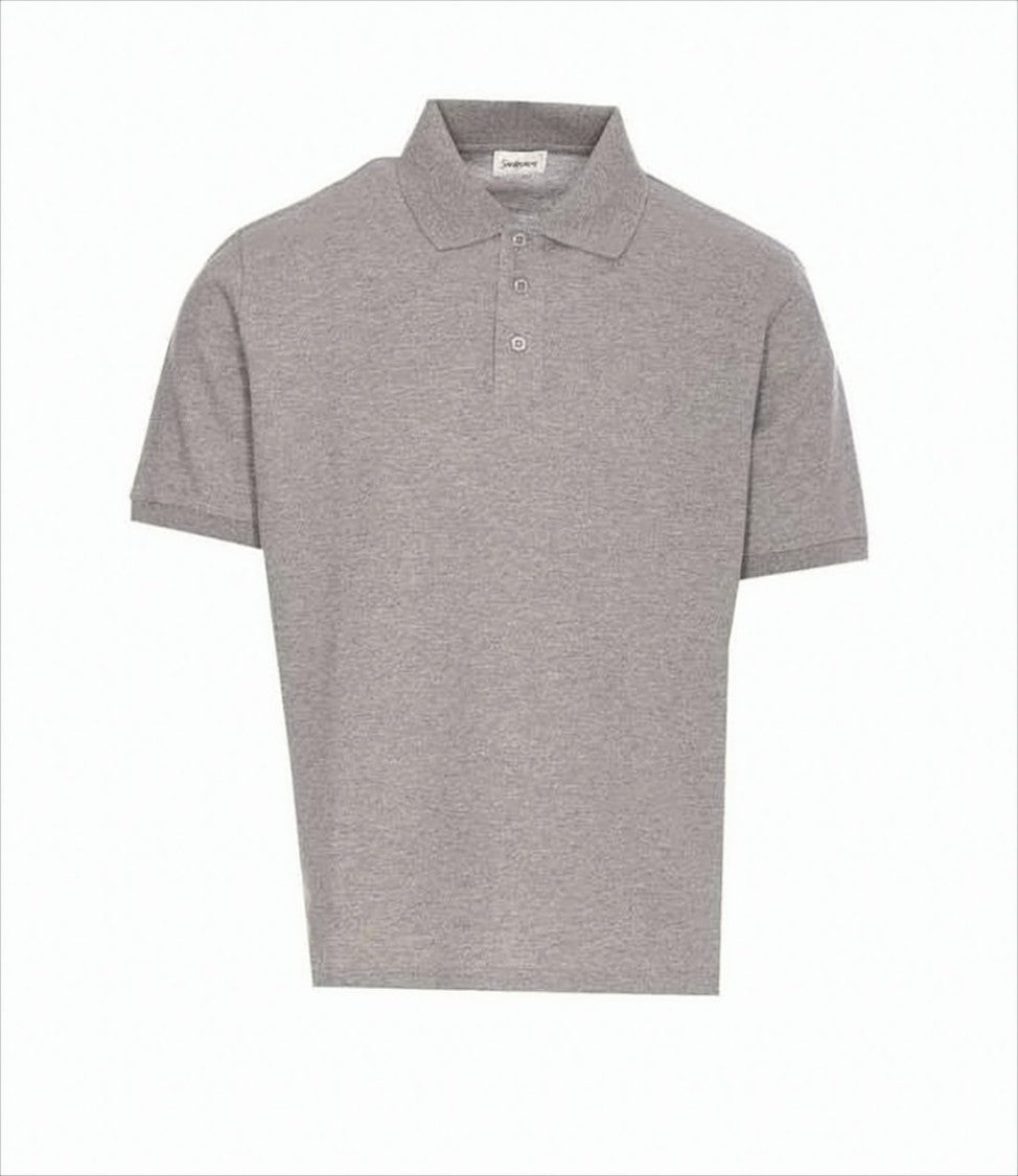 Saint Laurent Soft Knit Polo Shirt With Structured Collar