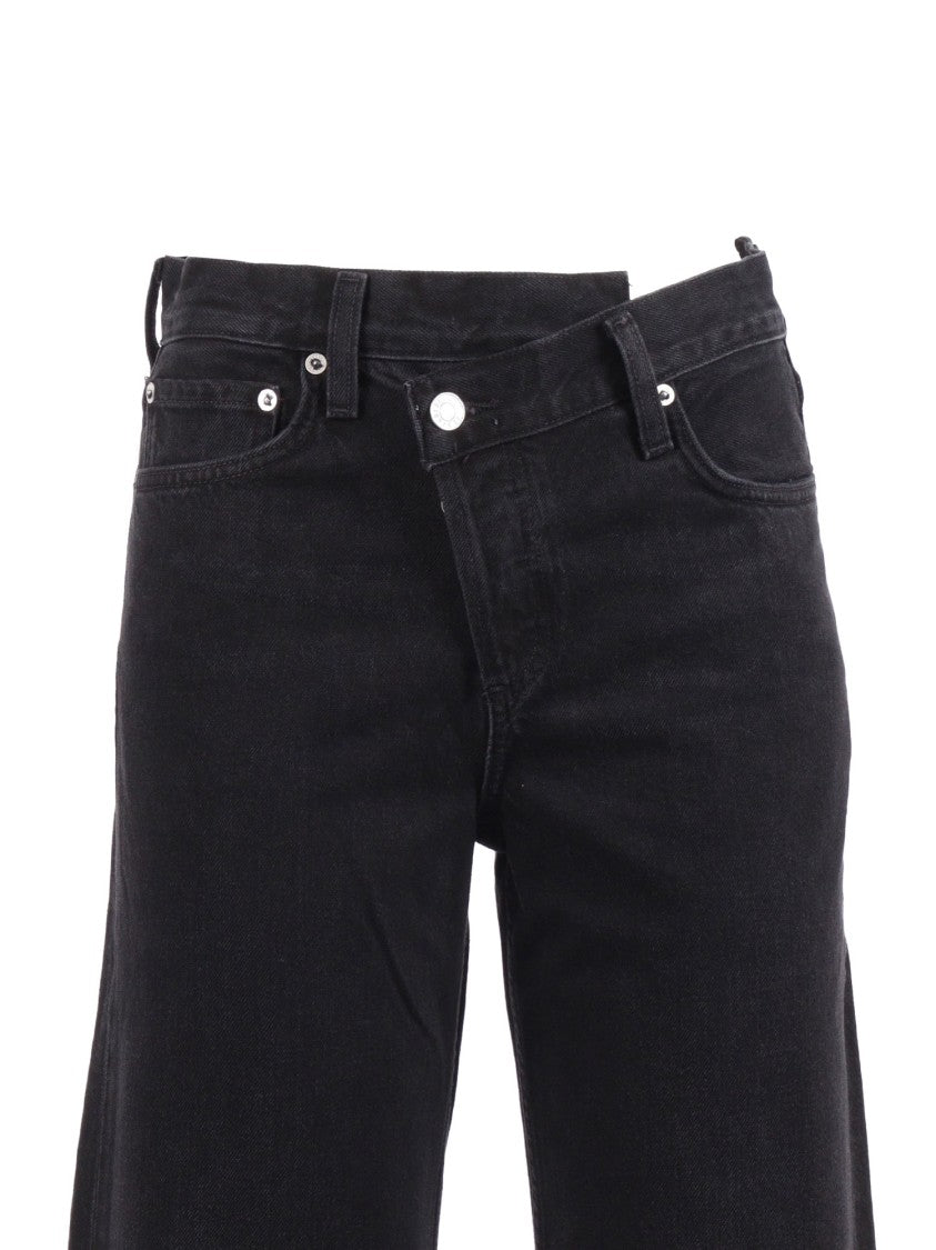 Agolde Black Arc Criss Cross Jeans