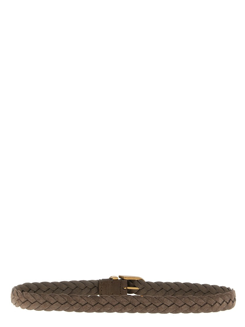 Brunello Cucinelli Braided Bull Suede Belt