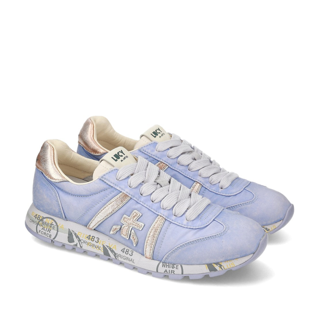 Premiata Lucy Sneakers In Lilac Suede And Technical Fabric