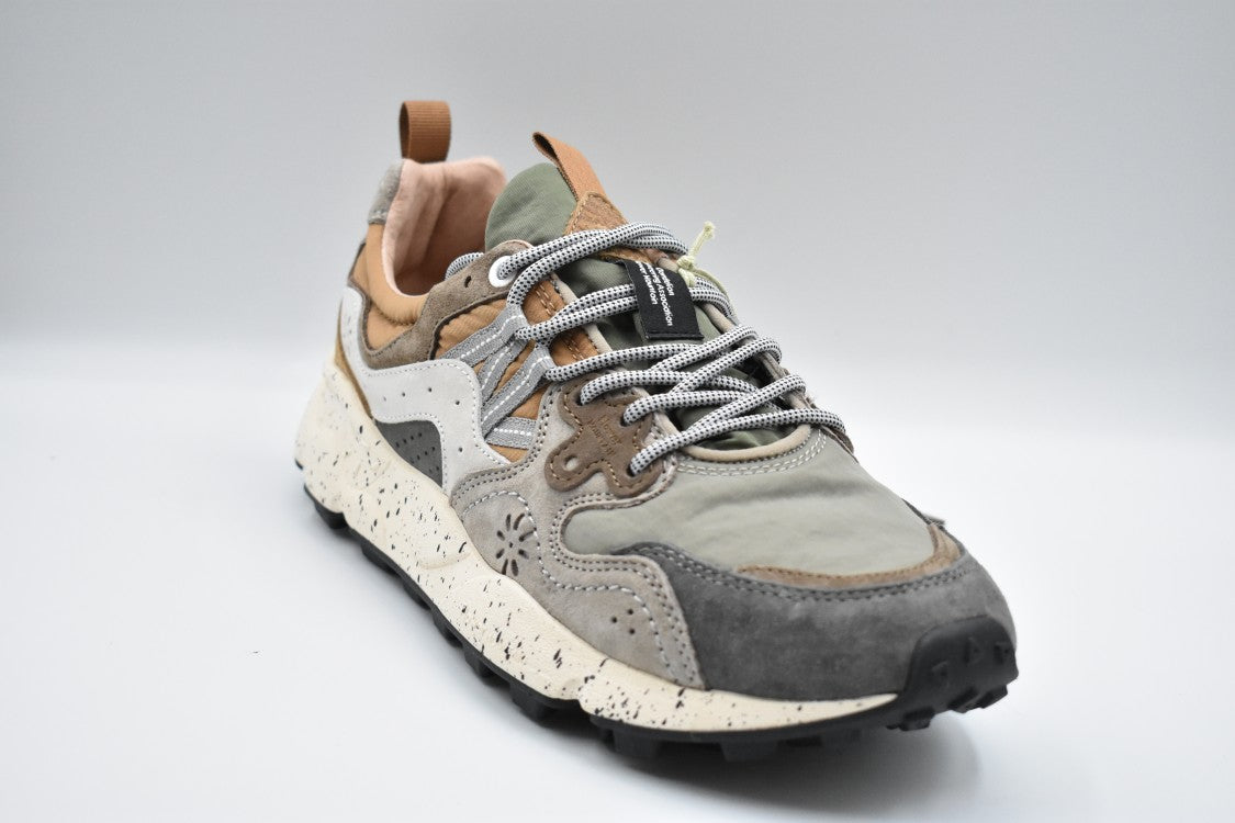 Flower Mountain Low-Top Sneakers With Technical Fabric And Suede Accents