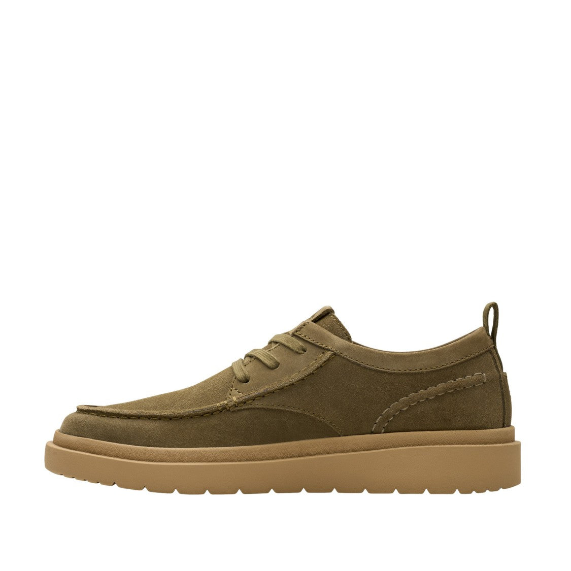 Clarks Lace-Up Shoes In Soft Olive Green Suede