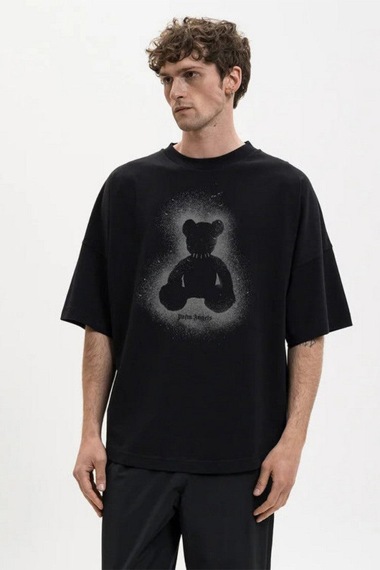 Palm Angels Black Cotton Printed T-Shirt