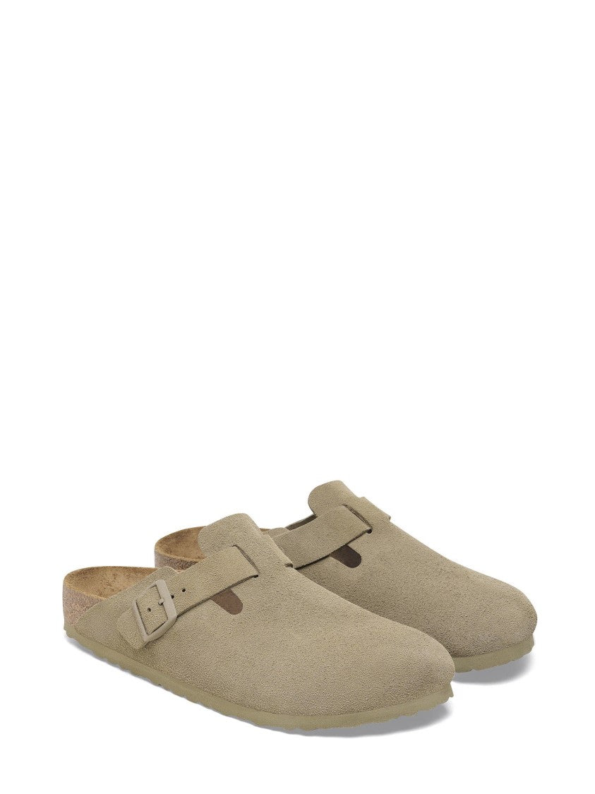 Birkenstock Faded Khaki Boston Suede Sandals