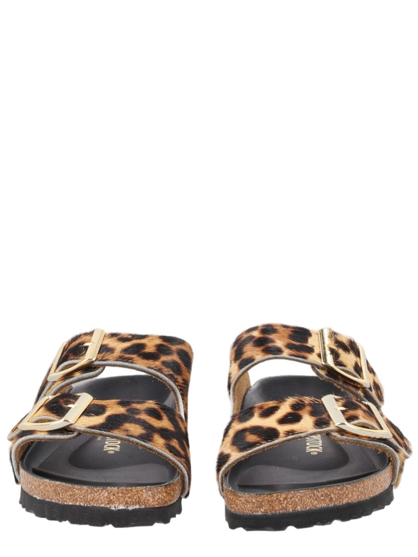 Birkenstock Multicolour Animal Print Gold Buckle Sandals
