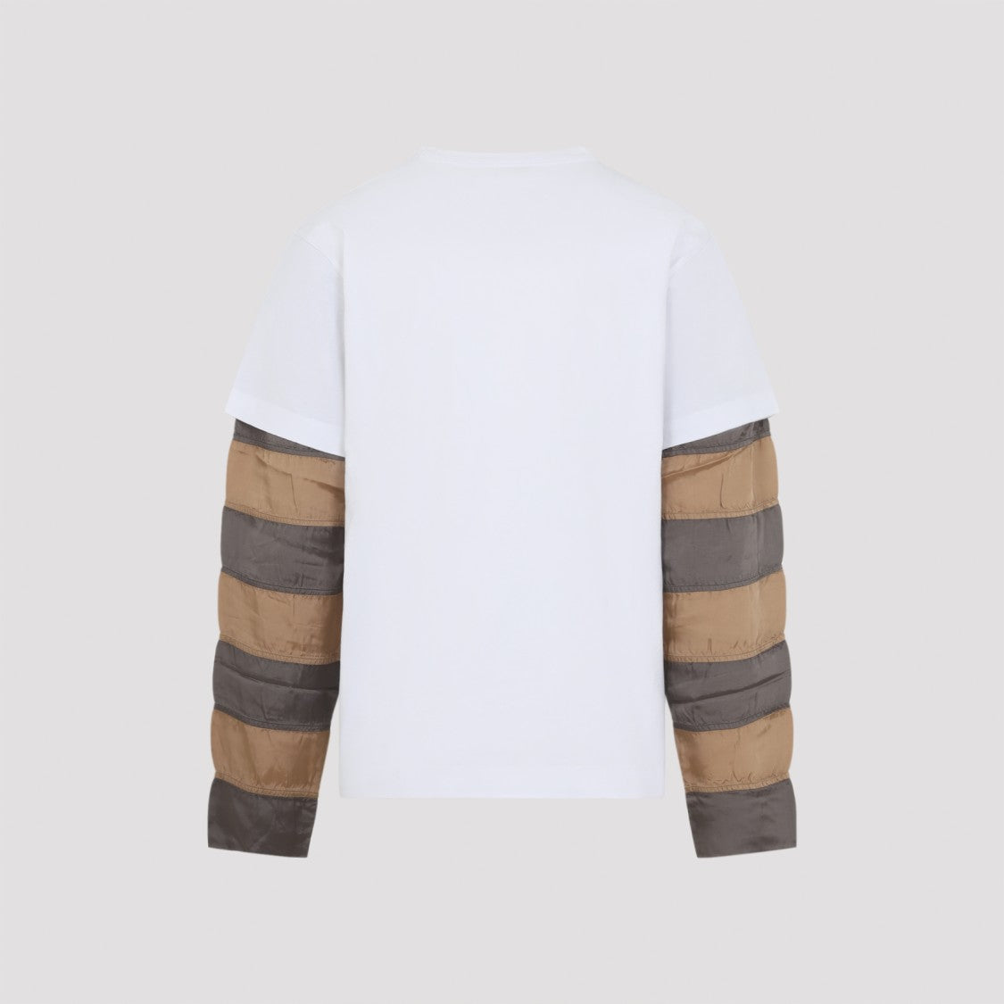 Dries Van Noten White T-Shirt With Unique Layered Sleeve Design