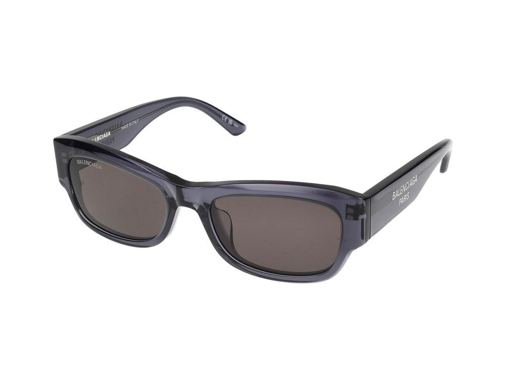 Balenciaga Grey Thick Temples Translucent Acetate Square Sunglasses
