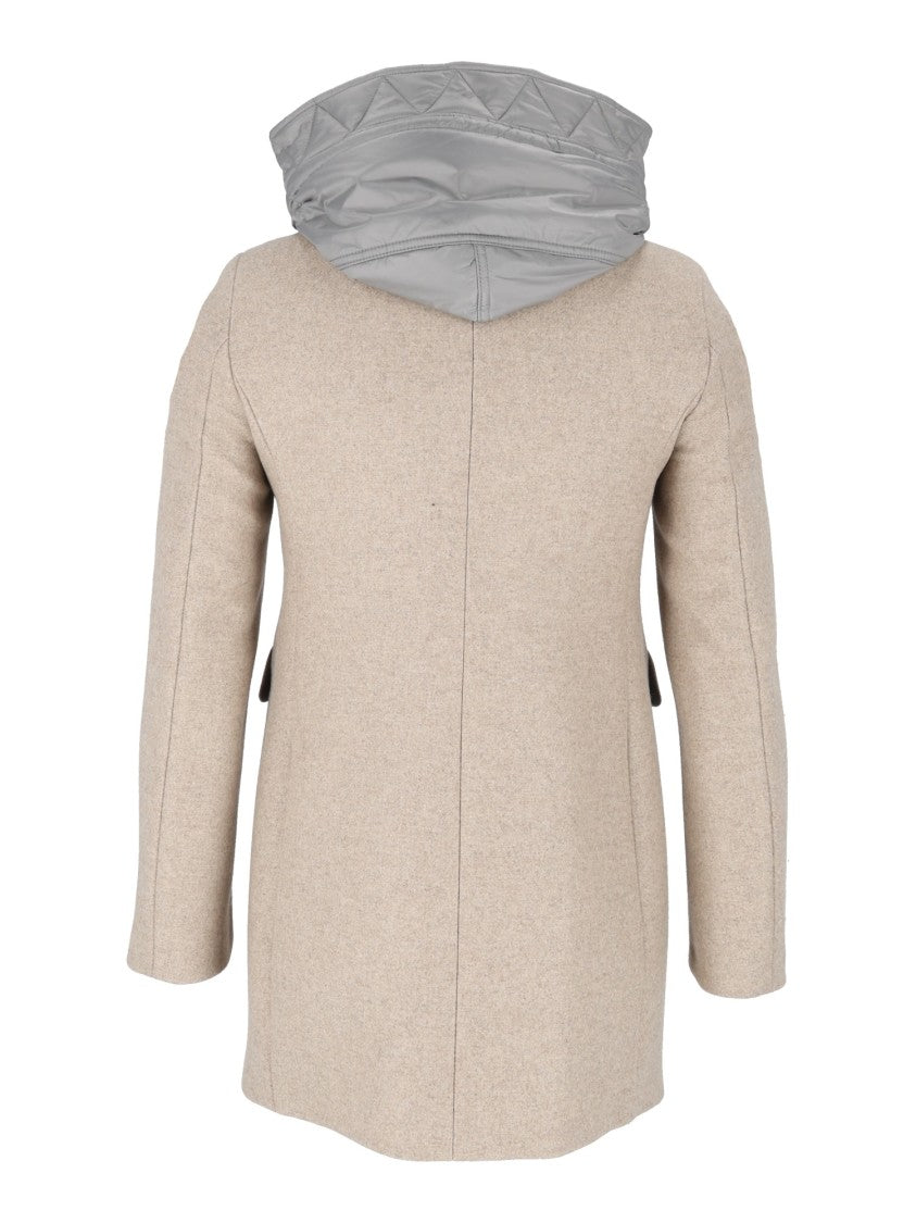 Fay Double-Breasted Toggle Coat With Contrasting Hood