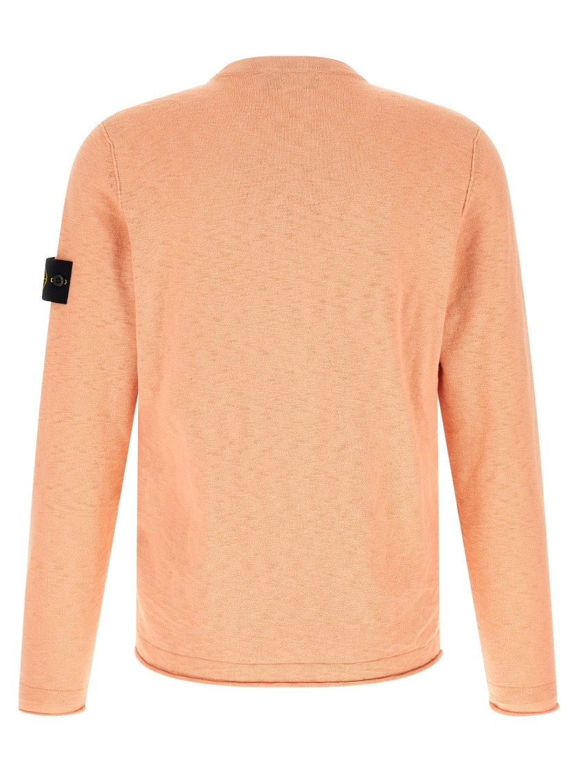 Stone Island Fine Knit Sweater With Logo Badge Detail