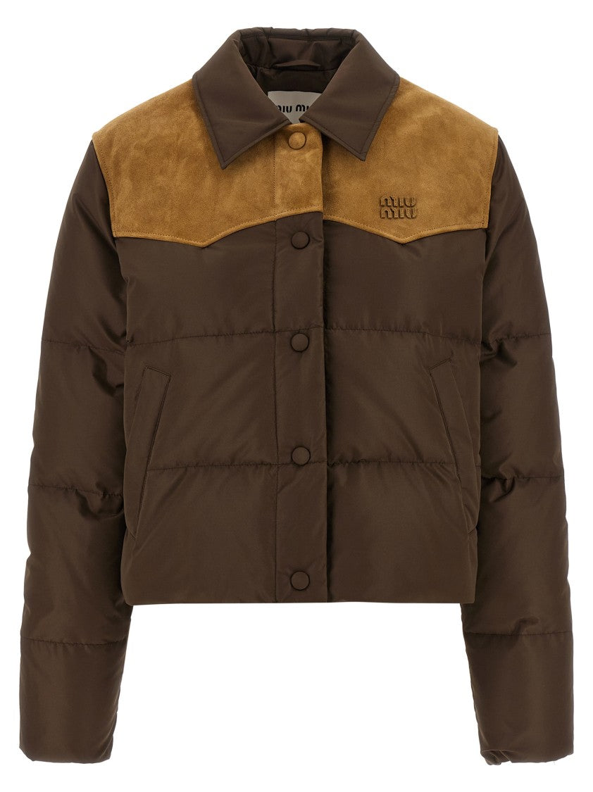 Miu Miu Pongé Tec Down Jacket