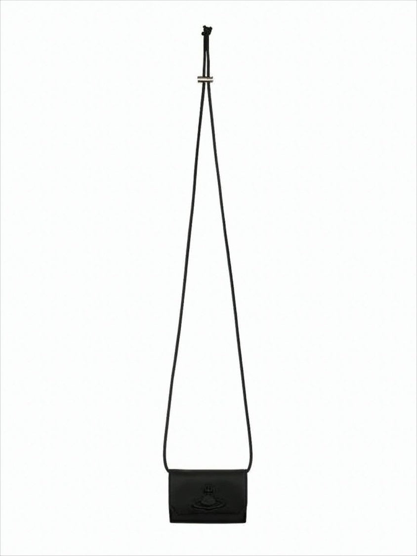 Vivienne Westwood Rectangular Black Cowhide Leather Card Wallet