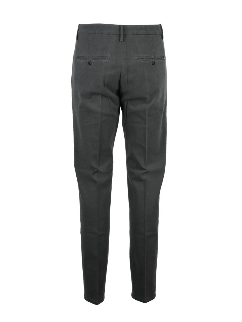 Dondup Grey Spiritissimo Tailored Stretch Cotton Trousers