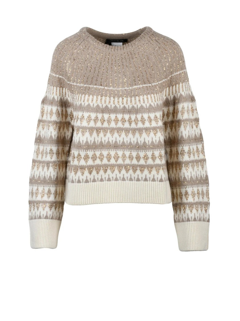 Pennyblack Rhinestone-Embellished Cropped Crewneck Sweater