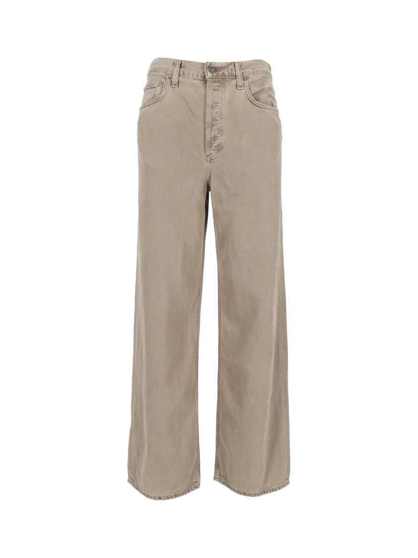 Agolde Low-Rise Wide-Leg Jeans With Classic Five-Pocket Styling