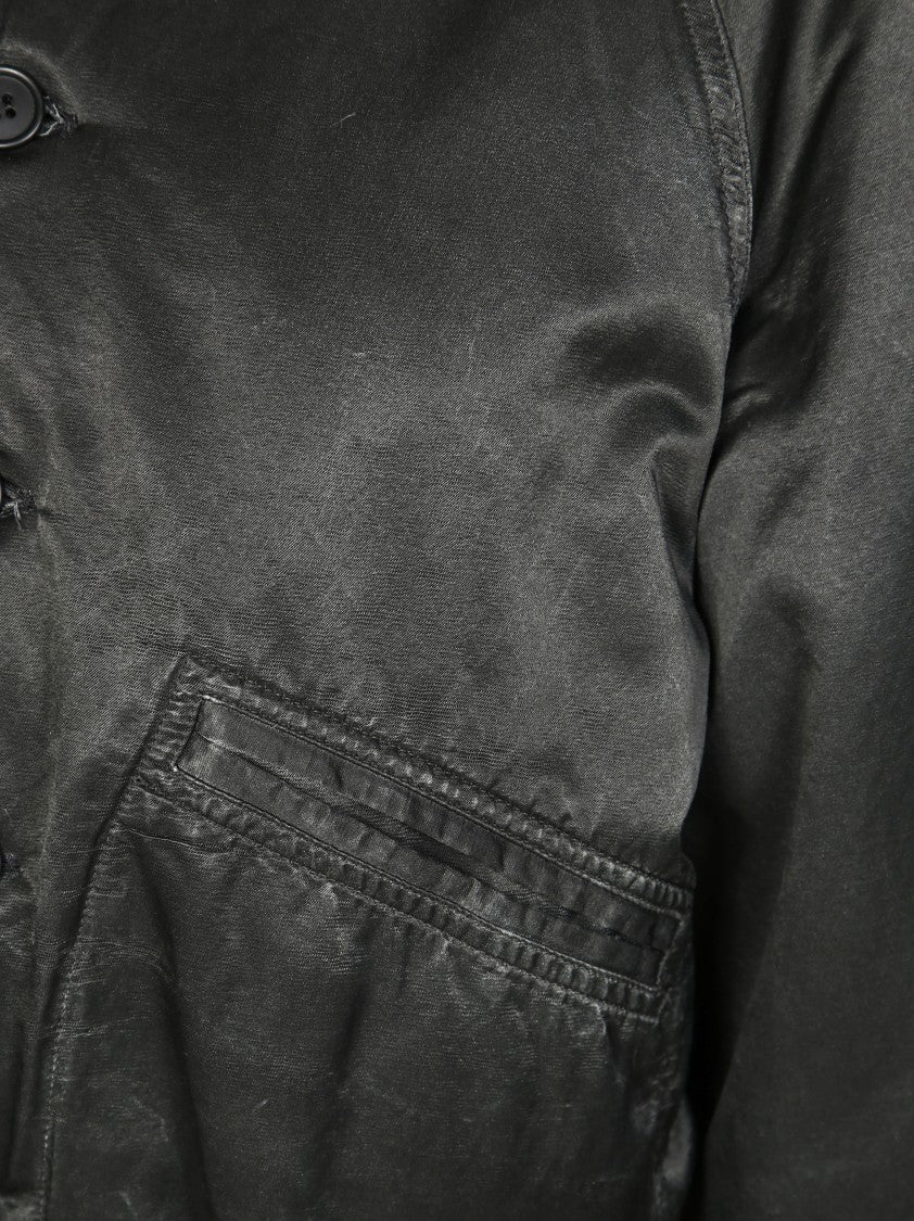 Mm6 By Maison Margiela Structured Black Jacket With Classic Collar