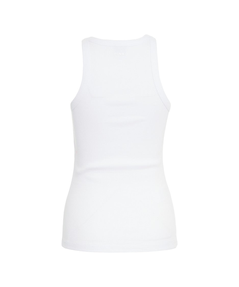 Pinko Rhinestone-Embellished Slim Fit Sleeveless Top