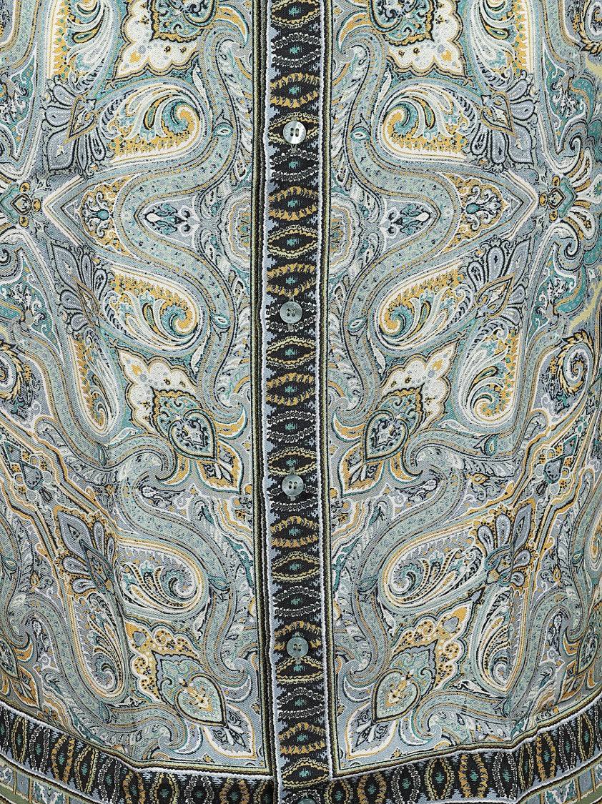 Etro Silk Bowling Shirt With Intricate Paisley Print