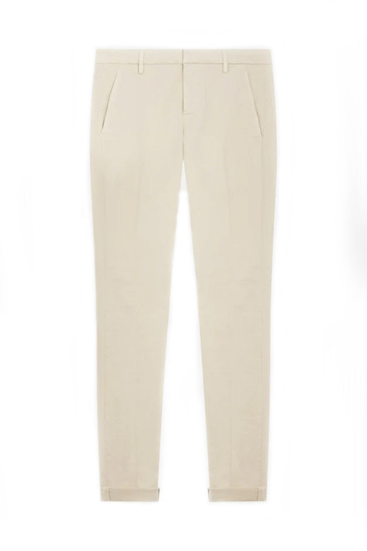 Dondup White Cuffed Chino Trousers