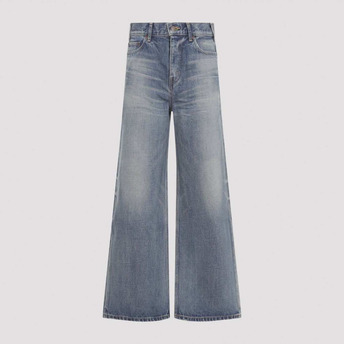 Celine Flared Mid-Waist Jeans With 5-Pocket Design