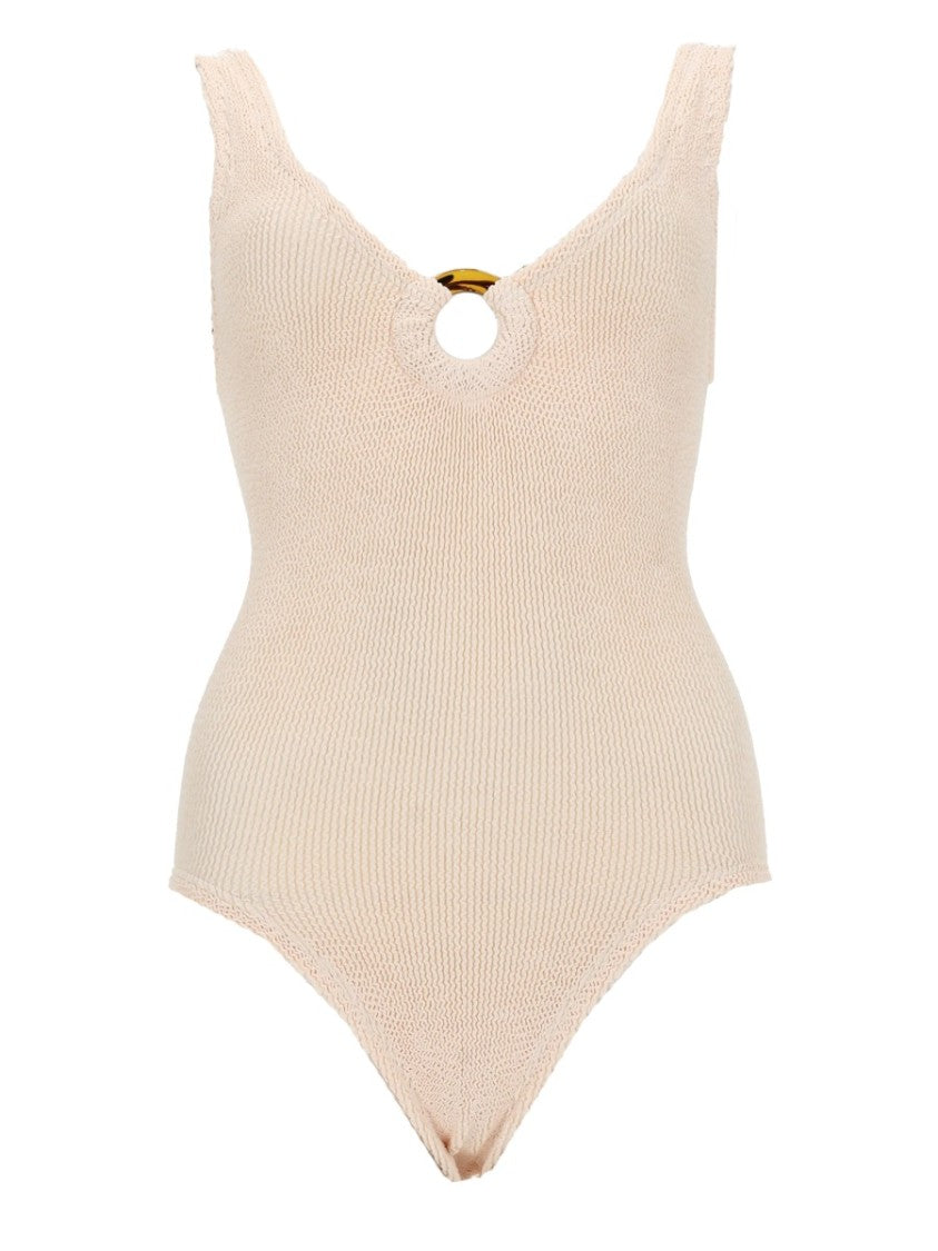 Hunza G Celine Crinkled Polyamide One-Piece Swimsuit