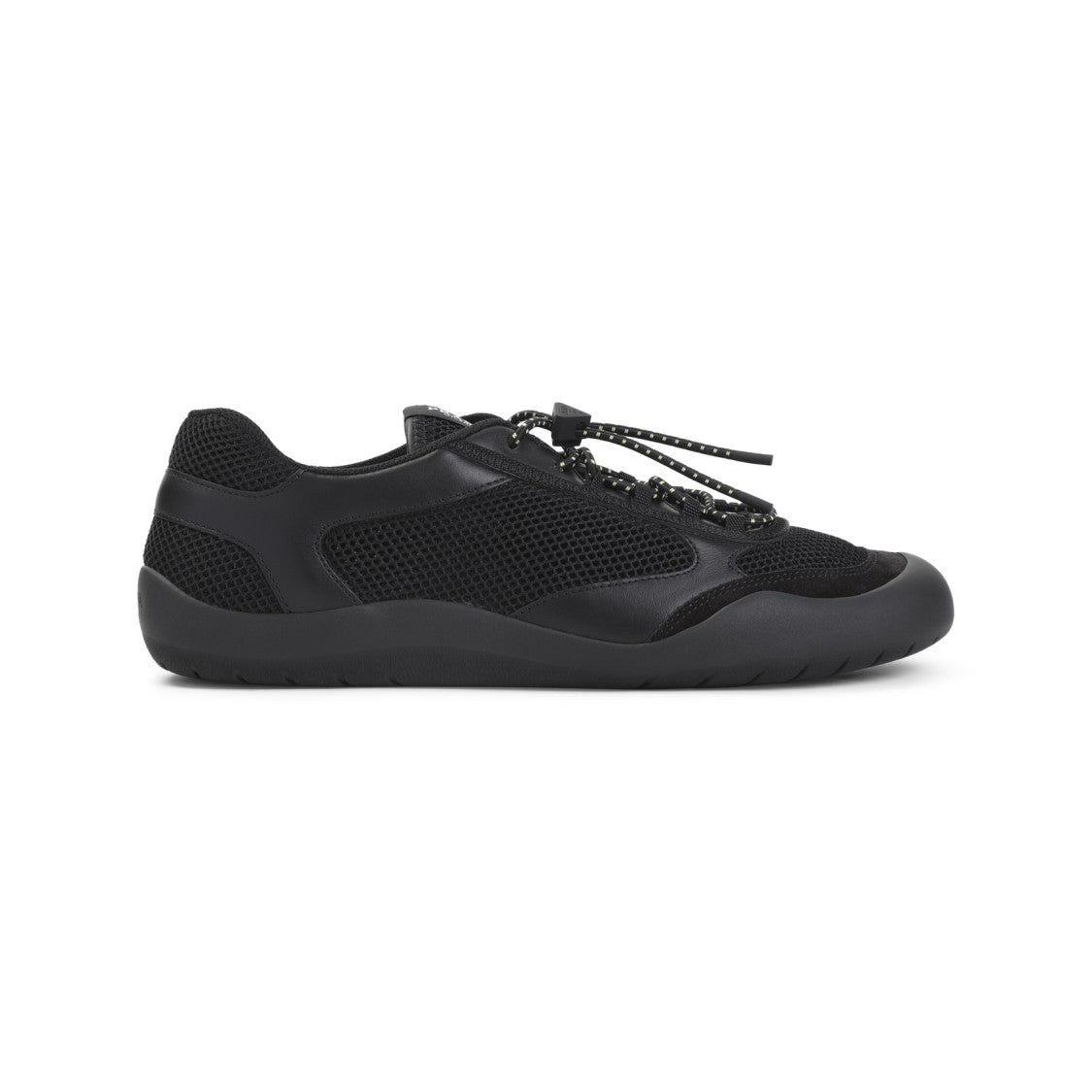 Prada Black Laced Shoes With Mesh And Synthetic Overlays