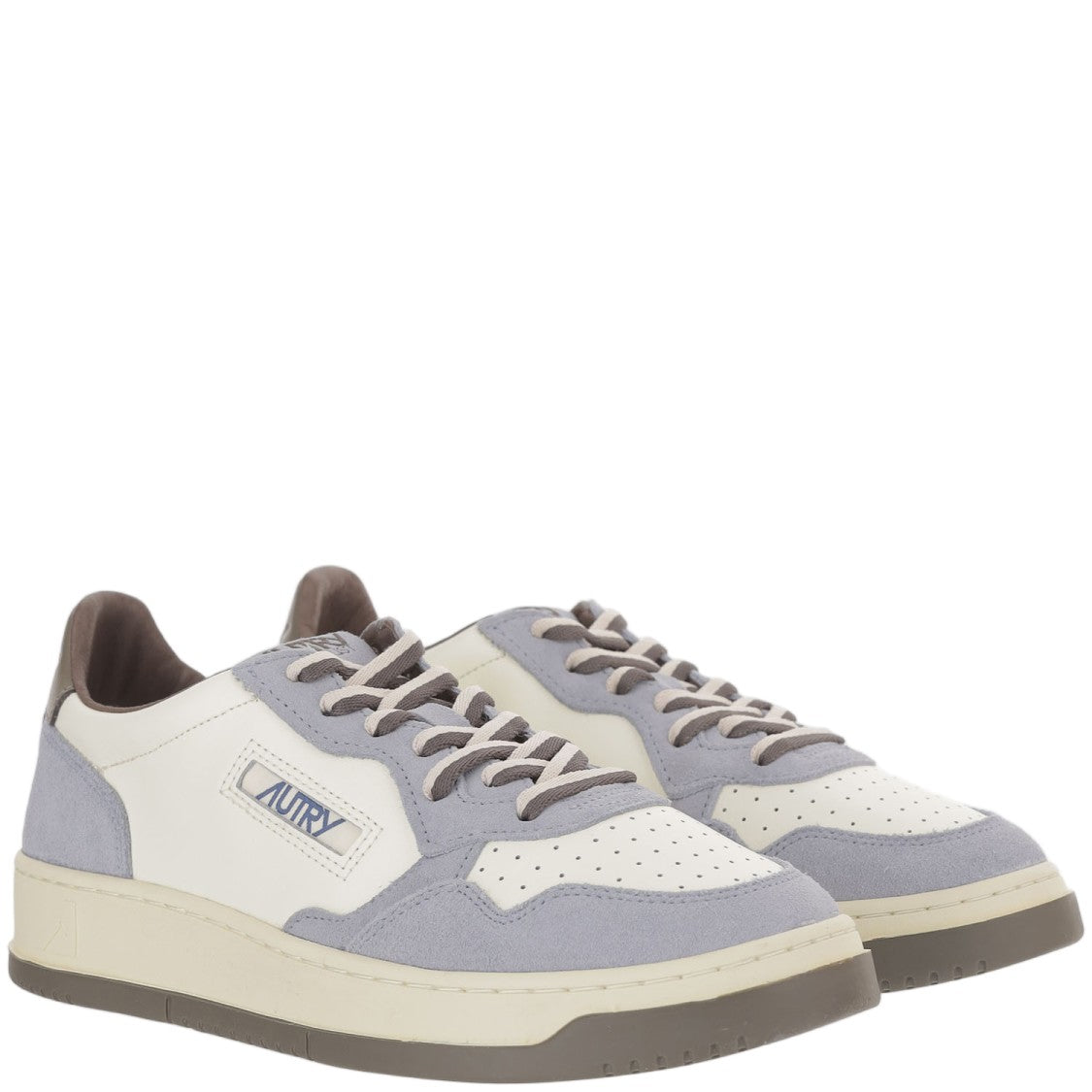 Autry Low Leather Sneakers With Suede Overlays