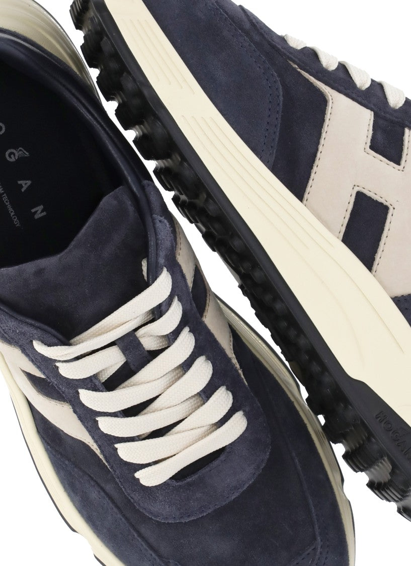 Hogan Blue Suede Low-Top Sneakers