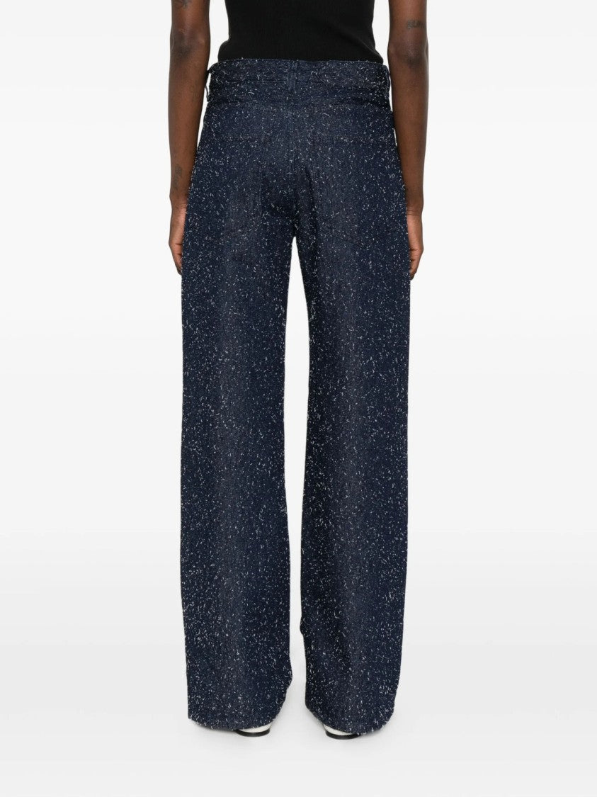 Jacquemus Dark Blue Speckled Five-Pocket Jeans