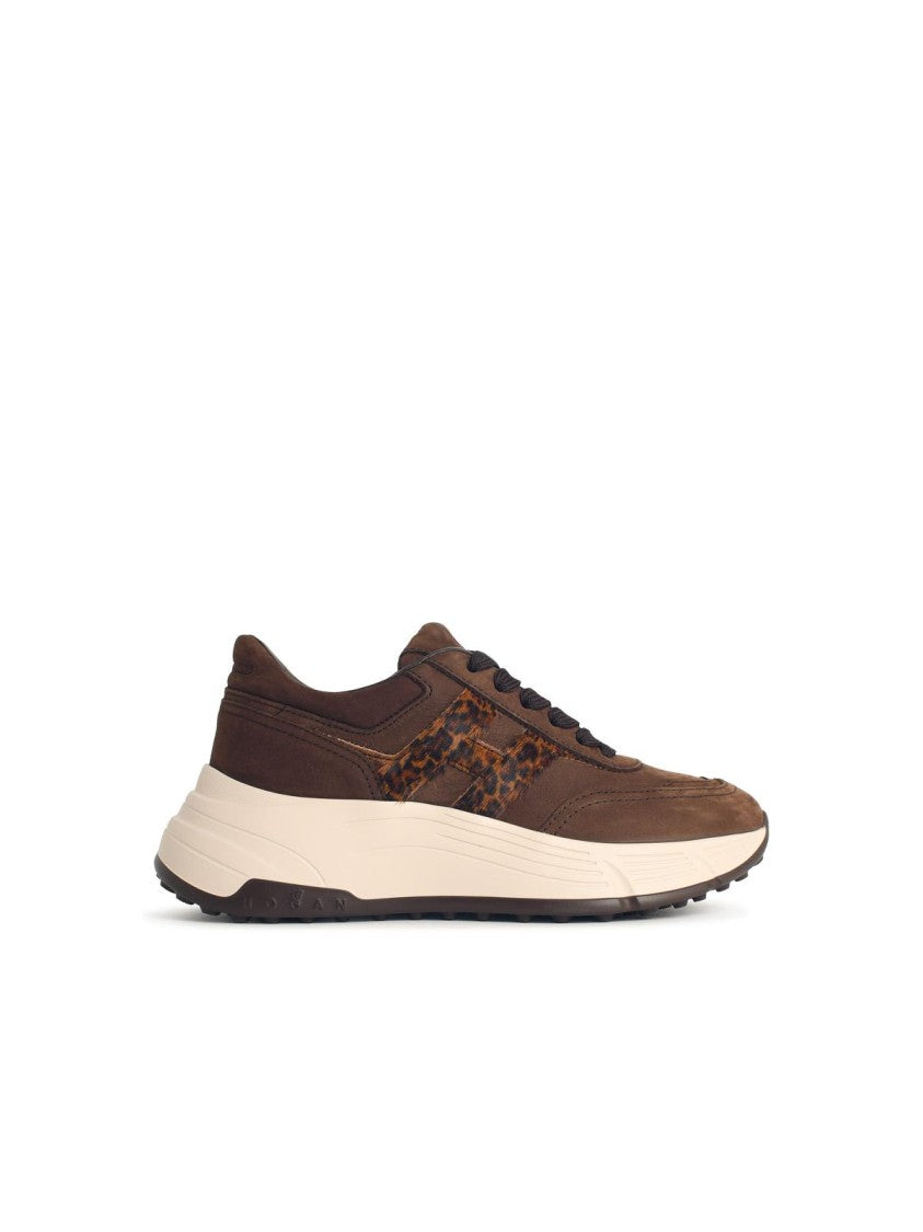Hogan 'Hi-Fi' Brown Suede Sneakers