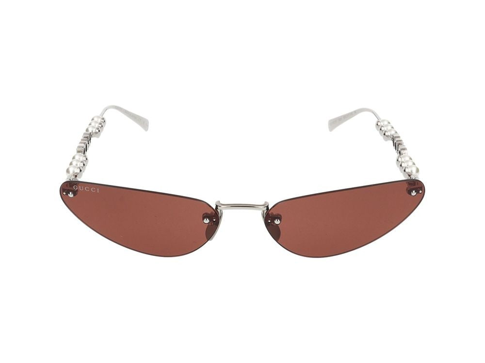 Gucci Silver Sleek Metal Frame Sunglasses