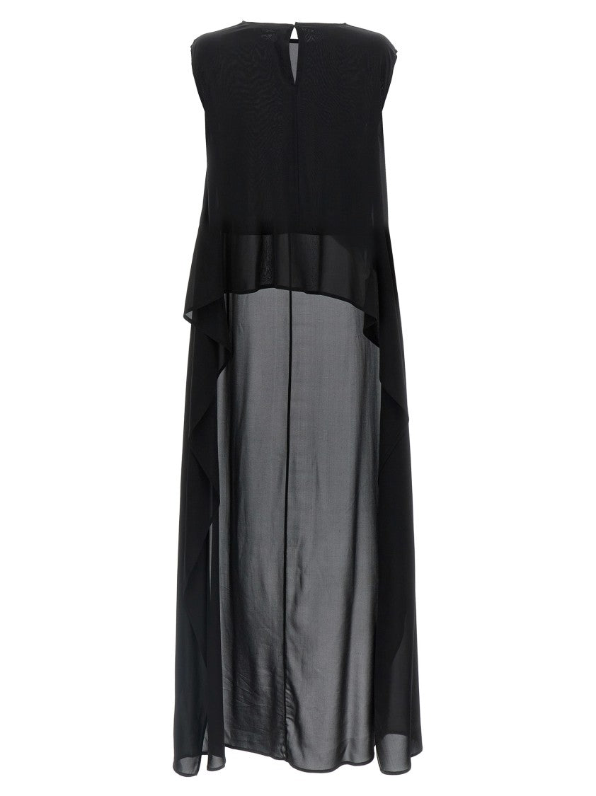 Di.La3 Pari' Silk Top With Dramatic Train