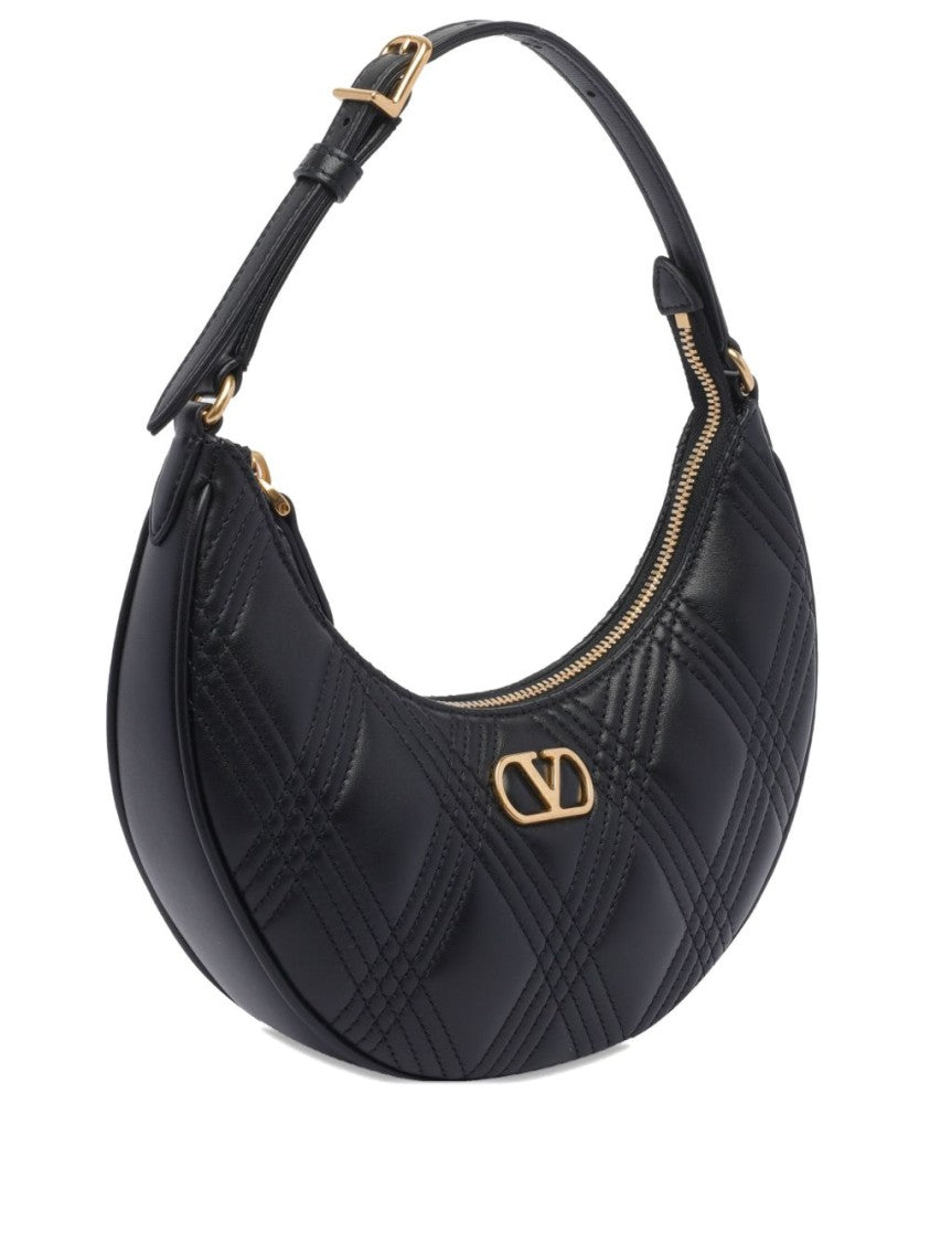 Valentino Garavani Quilted Crescent Shoulder Bag With Gold-Tone Hardware