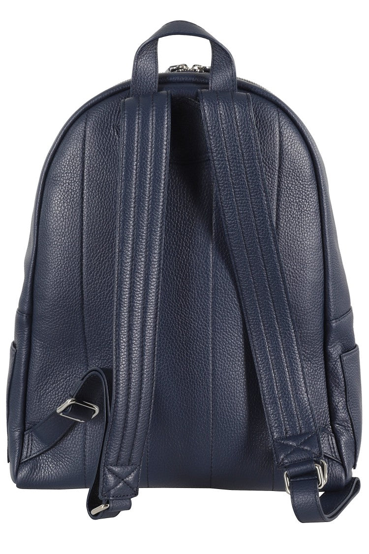 Orciani Textured Leather Backpack With Adjustable Straps