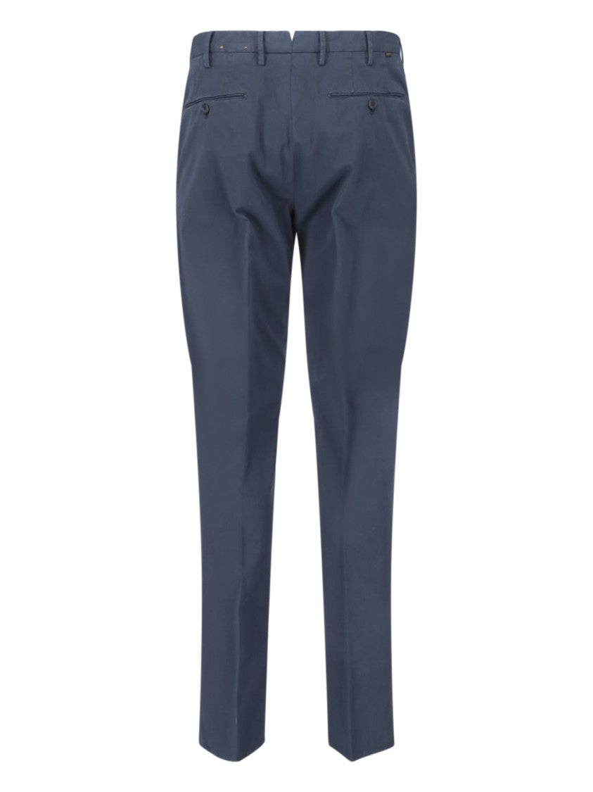 Incotex Blue Mid-Rise Straight-Leg Tailored Trousers