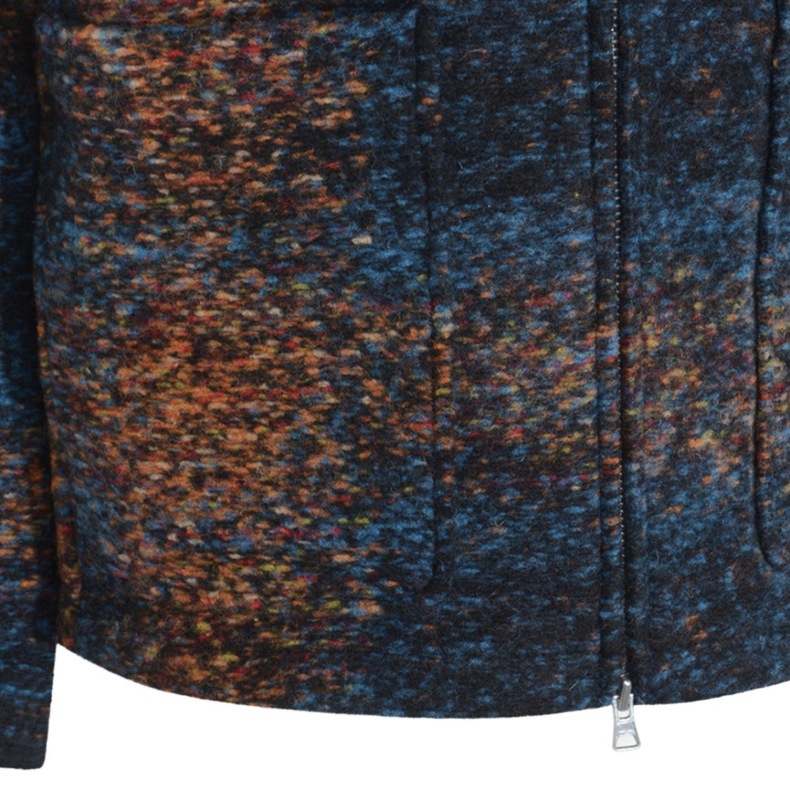 Nn.07 Textured Multicolored Casual Jacket With Zip Closure