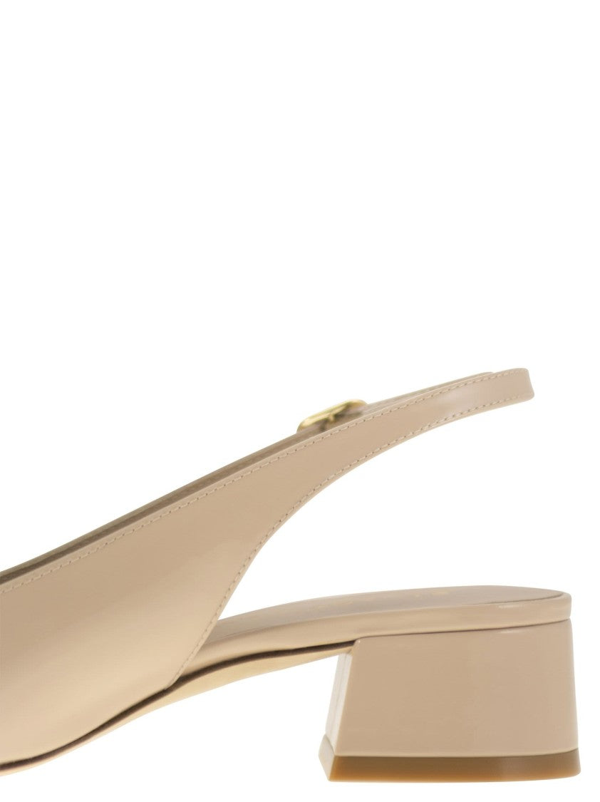 Stuart Weitzman Maeve - Lacquered Leather Slingback
