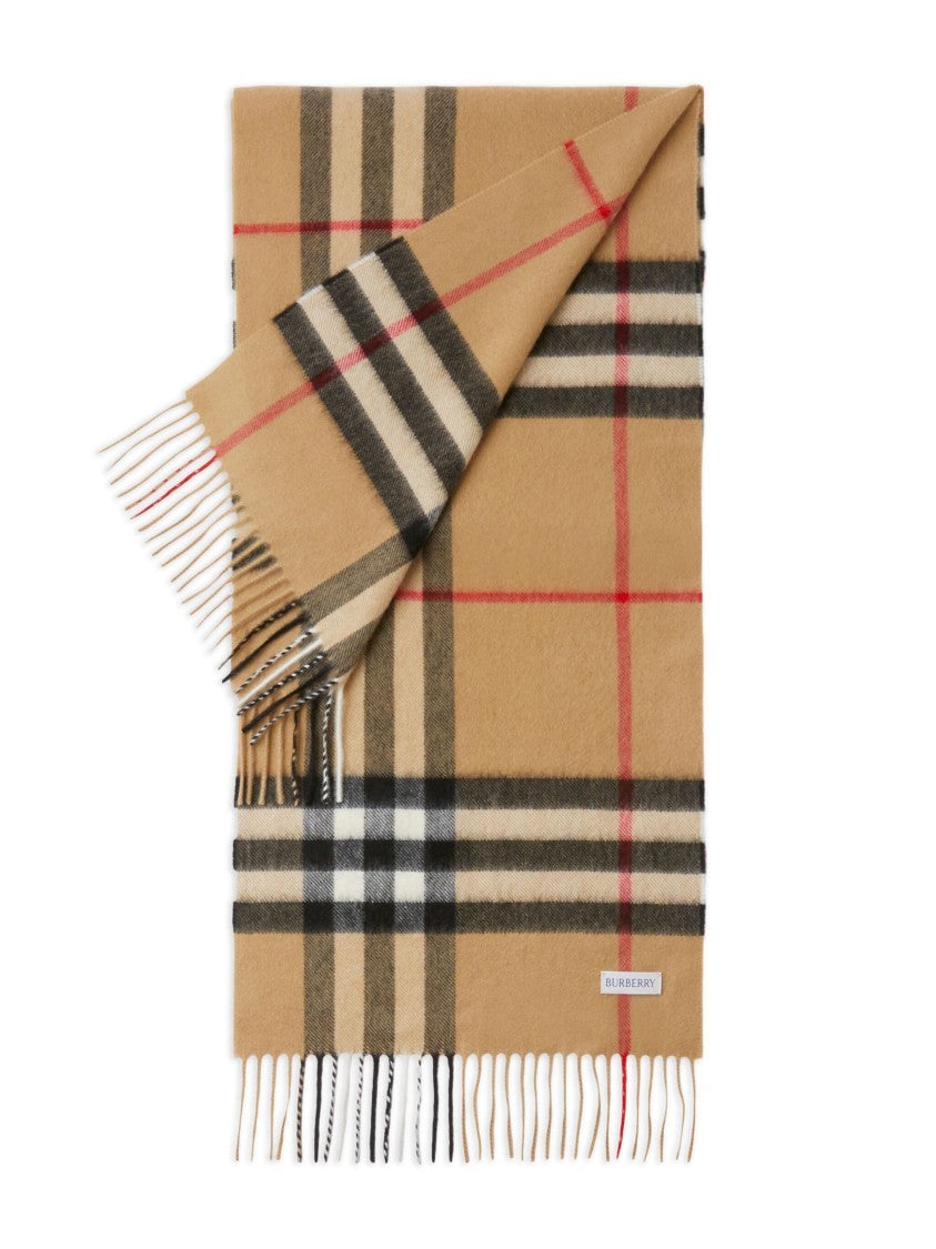 Burberry Camel Sciarpa In Cashmere Scarf