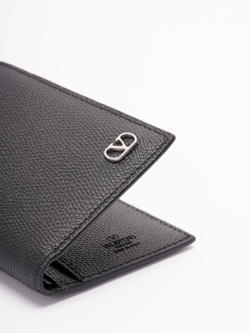 Valentino Garavani `Vlogo Signature` Leather Card Holder
